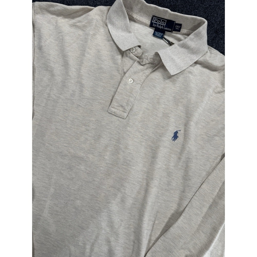 Vintage Polo Ralph Lauren Long Sleeve Polo Shirt 2XLT Beige Hong Kong